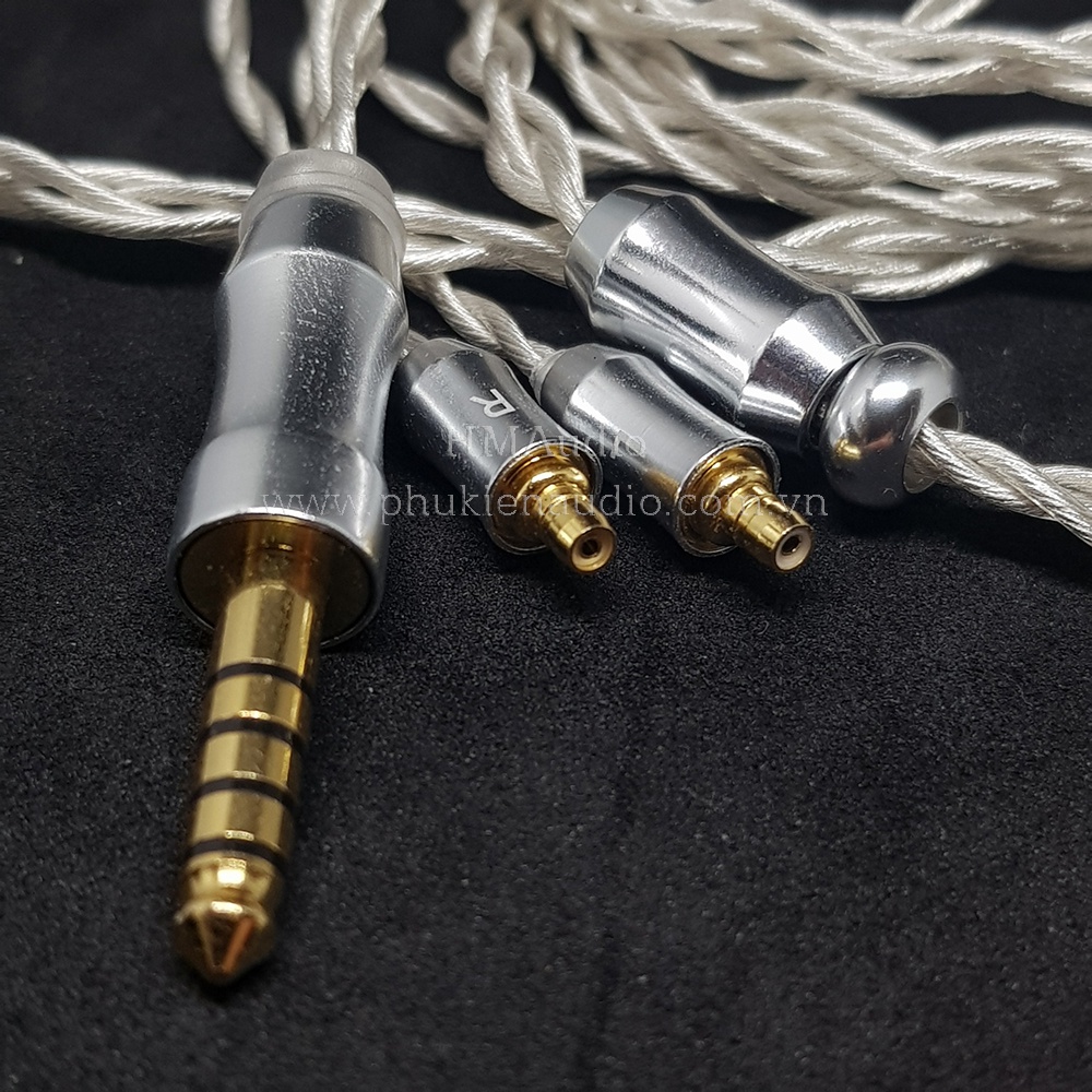 Dây tai nghe đồng mạ bạc OFC 1.2mm tết 4 - Sennheiser IE100/ IE400/ IE500 Pro
