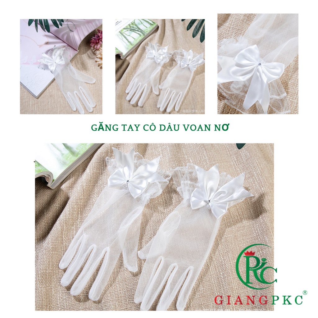 Găng tay lụa nơ nhẹ nhàng thanh lịch