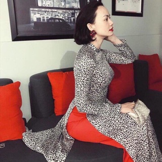 Vải áo dài da báo