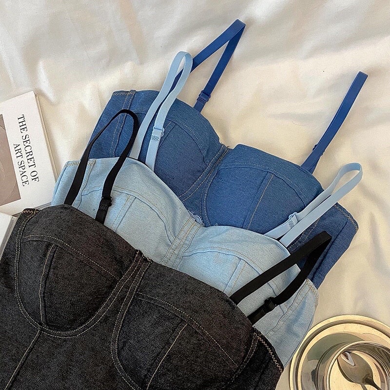 Áo Bra Corset leg jeans Có Thun Bo Lưng Co Giãn Khi Mặc Minhduongct