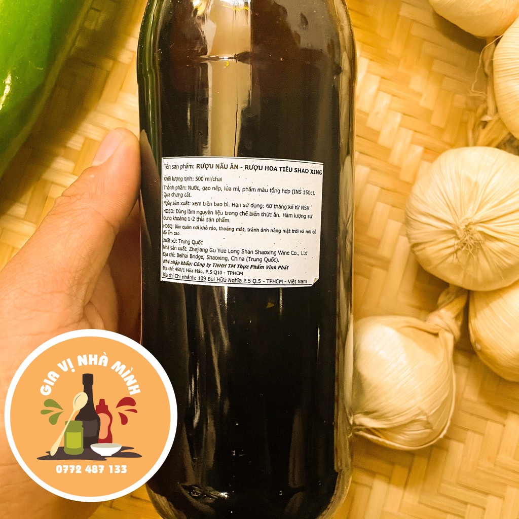 GIA VỊ RỰƠU NẤU ĂN   HOA TIÊU  THIỆU HƯNG NHÃN ĐỎ -CHAI 500ML