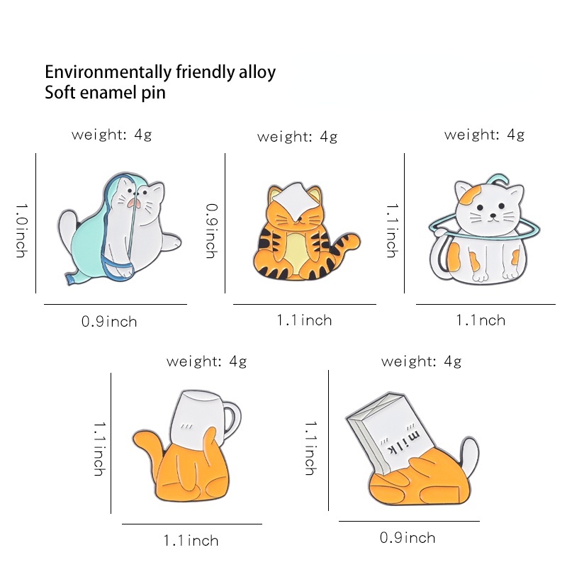 Huy Hiệu Cài Áo Hình Mèo Dễ Thương