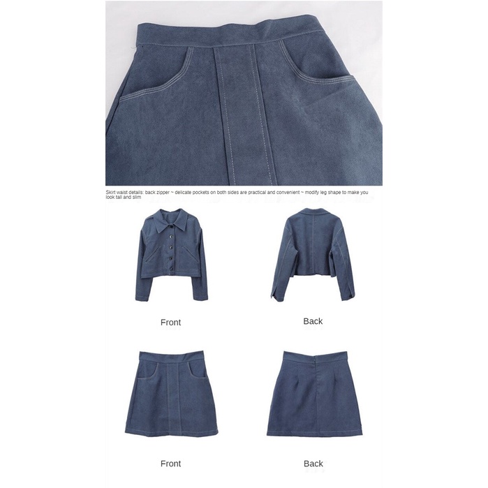 Set Áo Blazer Và Chân Váy Chữ A Phong Cách Hàn Quốc Dành Cho Nữ