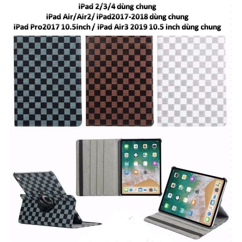 Bao da cho iPad 2/3/4/ iPad Air/ Air2/ 2017/ 2018/ iPad Pro10.5 xoay 360 caro