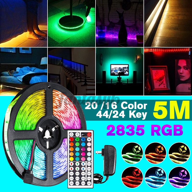 Cuộn Dây Đèn Led 5m Smd Rgb 2835 Chống Nước 300 Led + Bộ Điều Khiển Từ Xa + 12v 3a