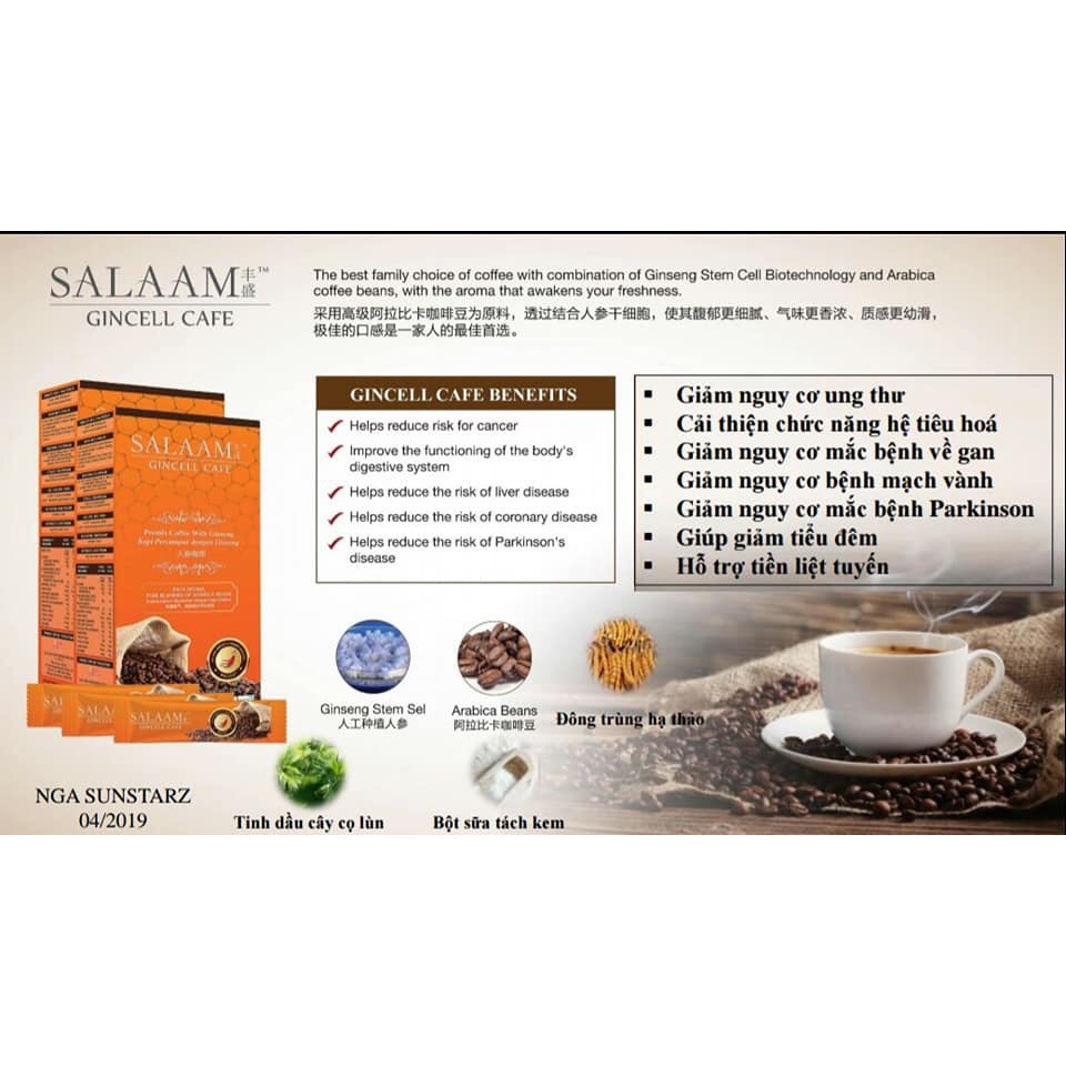 cafe tế bào gốc nhân sâm