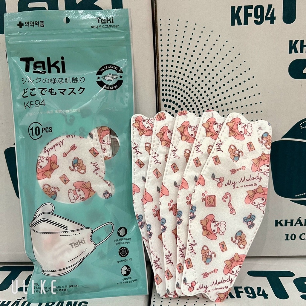 Set 10 chiếc khẩu trang  Người Lớn Gấu, Thỏ Stellalou  4D(KF94) họa tiết, hoa văn hoạt hình Style Hàn Quốc