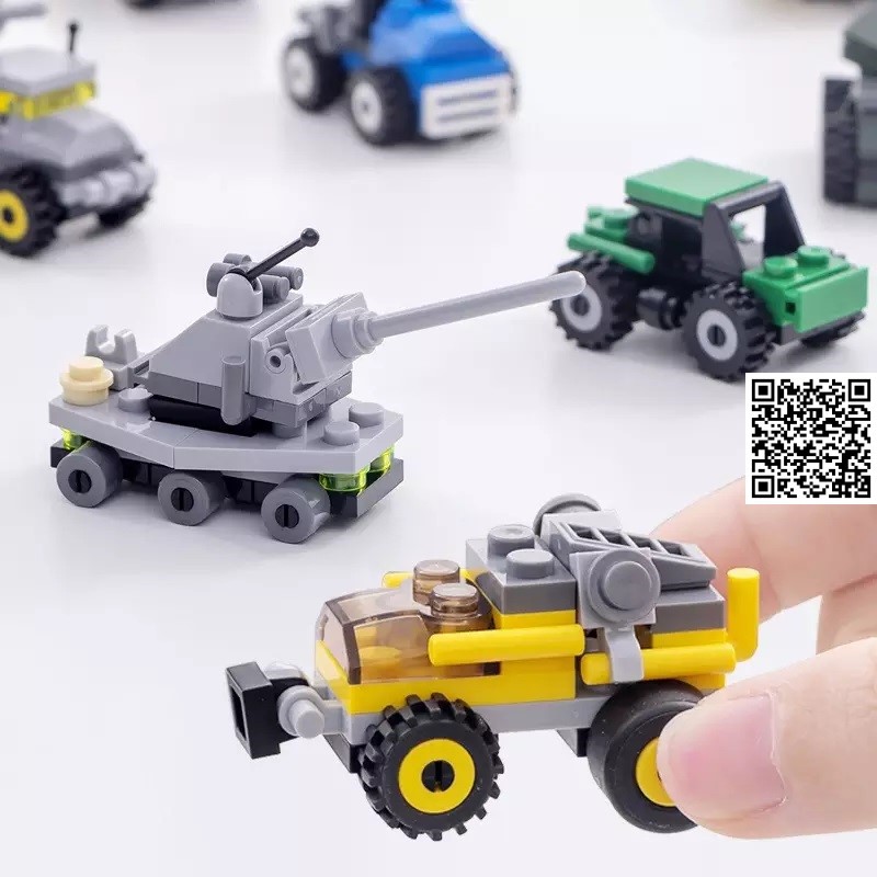 1284 Xe lego mini siêu xin nhiều mẫu xe hoả tiển xe tăng xe đi rừng xe tải siêu xe máy bay