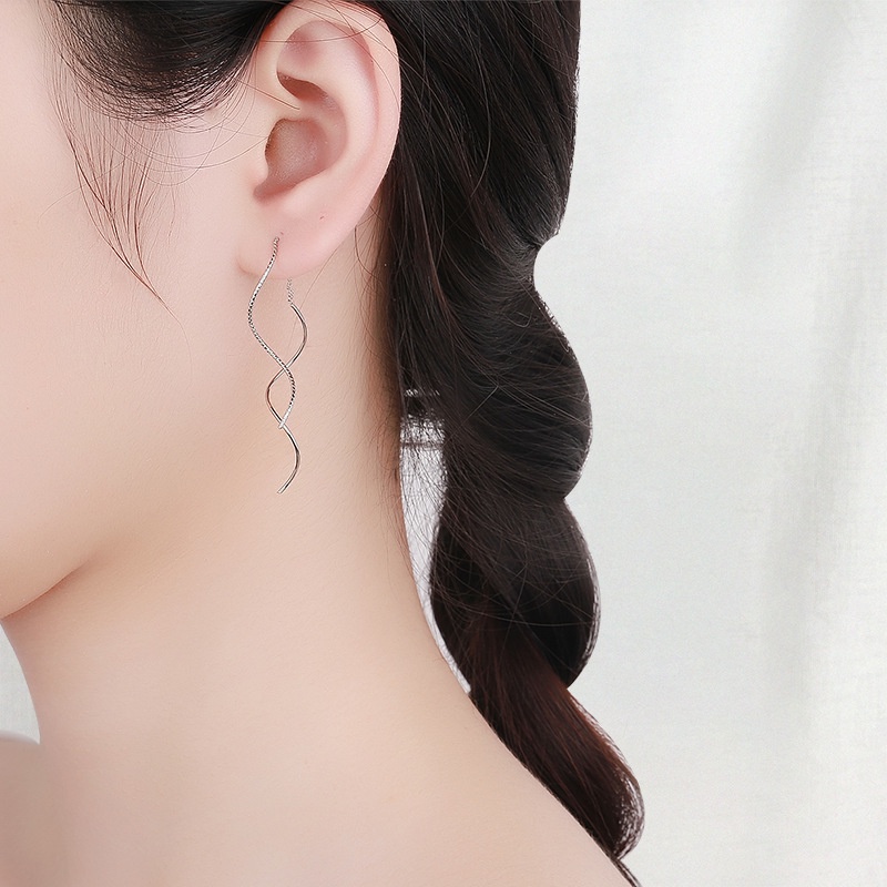 1 Đôi Bông Tai Dạng Xoắn Ốc Thời Trang Cho Nữ