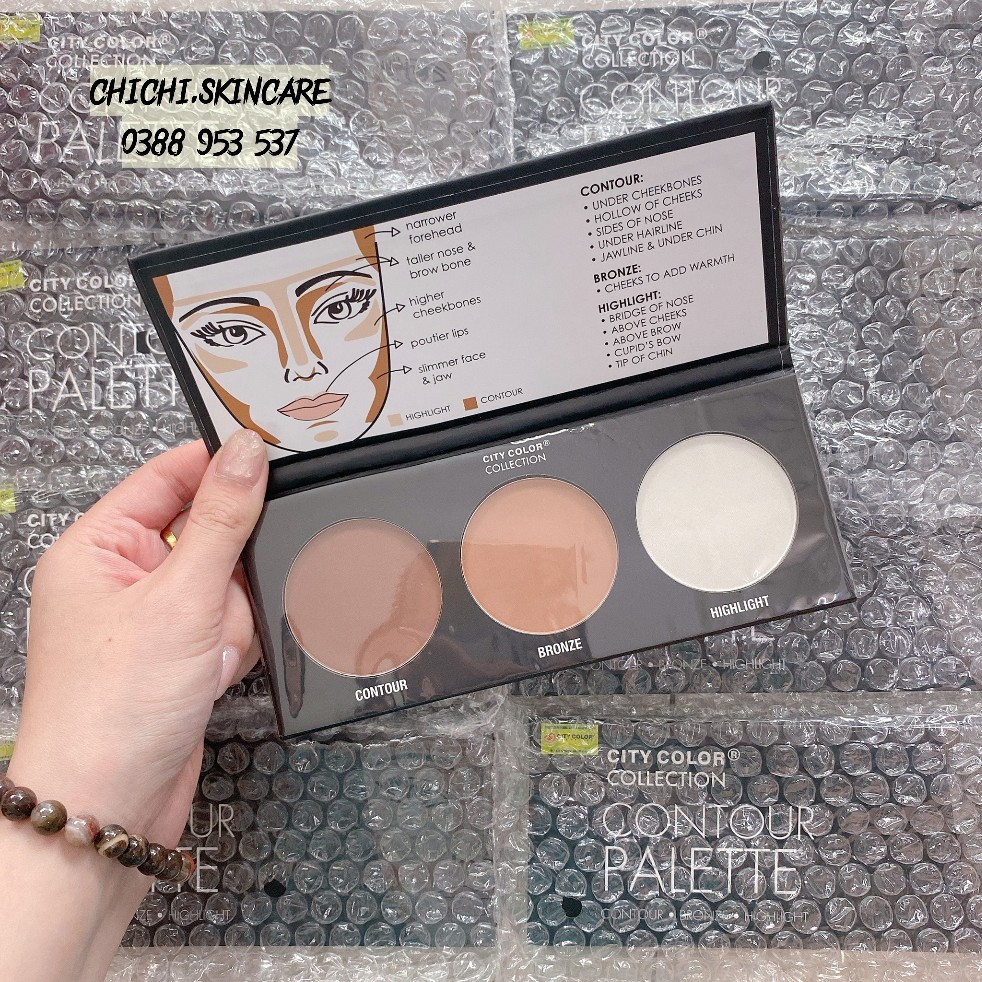 [003963 - sẵn] Bảng Phấn Tạo Khối Và Highlight City Color Contour Palette 3 Ô | BigBuy360 - bigbuy360.vn