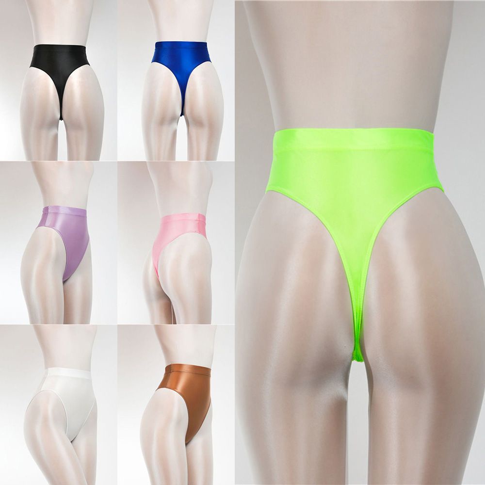 Quần lót lọt khe bằng satin siêu mỏng lưng cao co giãn có size lớn quyến rũ cho nữ