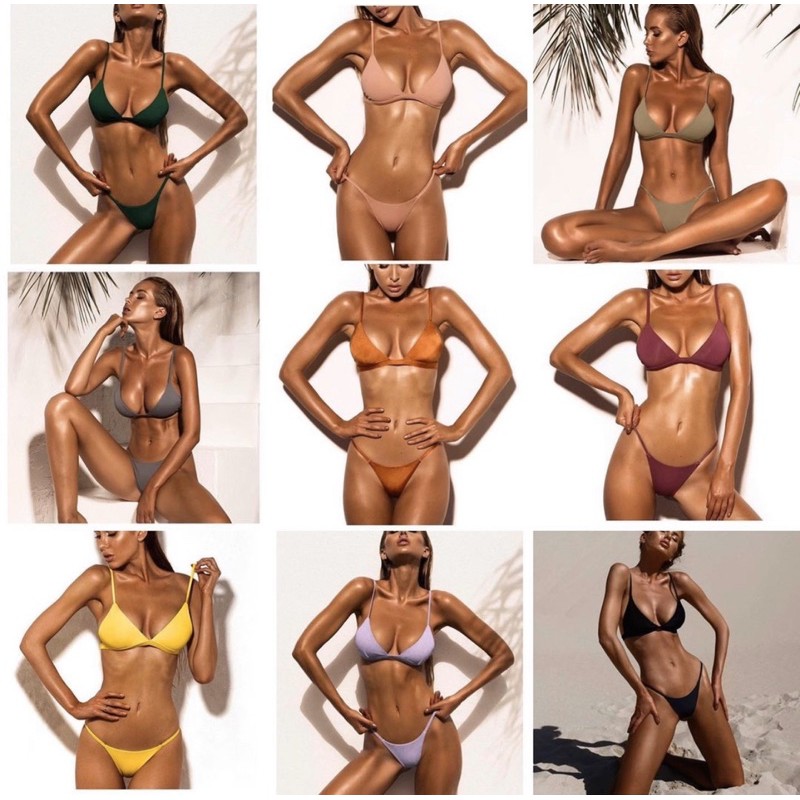 [BKN94] <ÂU> SET BIKINI 10 MÀU QUẦN THONG/LỌT KHE [ĐEN/XANH/ĐỎ/CAM/HỒNG/TÍM/VÀNG/TRẮNG] | BigBuy360 - bigbuy360.vn