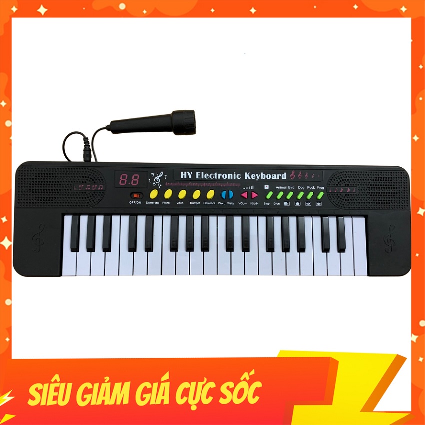 Đồ Chơi Đàn Piano Có Mic Màu Đen, Thiết Kế Tinh Tế, Đa Dạng Bài Hát Và Giai Điệu (HY8537)