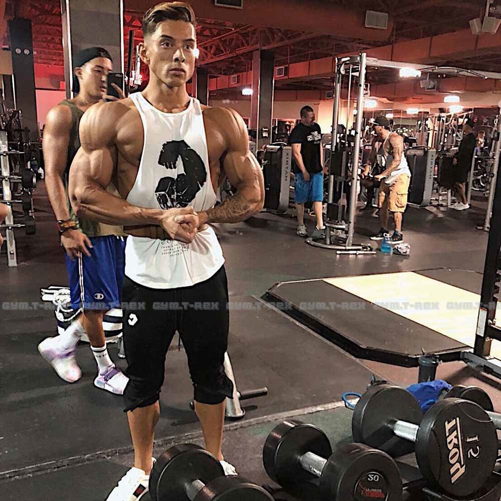 Áo tanktop tập gym nam vạt bầu BORN SP122, Áo ba lỗ gym thun cotton siêu mát - Gym Trex