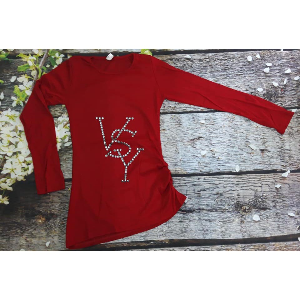 Áo thun cotton len dài tay nữ quảng châu đẹp