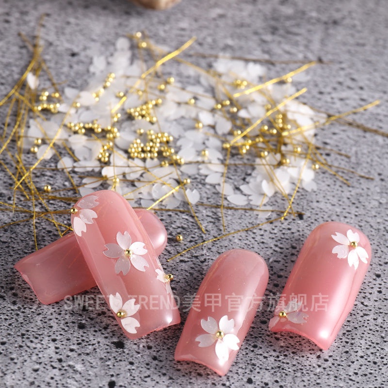 Túi kim sa trang trí móng tay nghệ thuật STZPRONAIL kiểu cánh hoa anh đào 3D thời trang