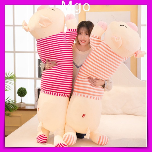 GốI Ôm Heo Gấu Bông Heo Mặc Áo Hồng Thiên Thần Nằm Vải Nỉ Mềm Mịn An Toàn Cho Bé Ôm Chơi Ngủ