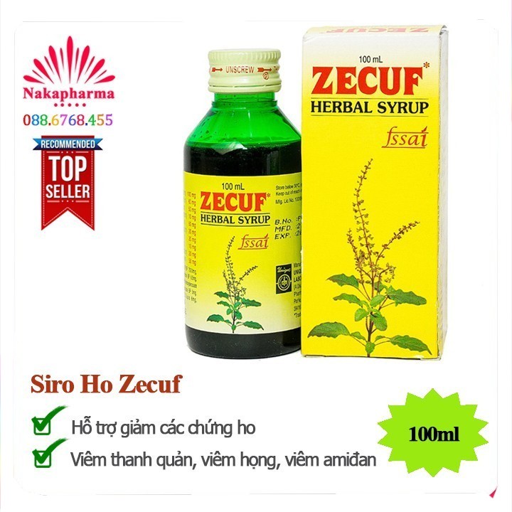 ✅ [CHÍNH HÃNG] Siro ho thảo dược Zecuf -  Giảm ho do kích ứng và dị ứng, ho do hút thuốc, viêm thanh quản, viêm họng