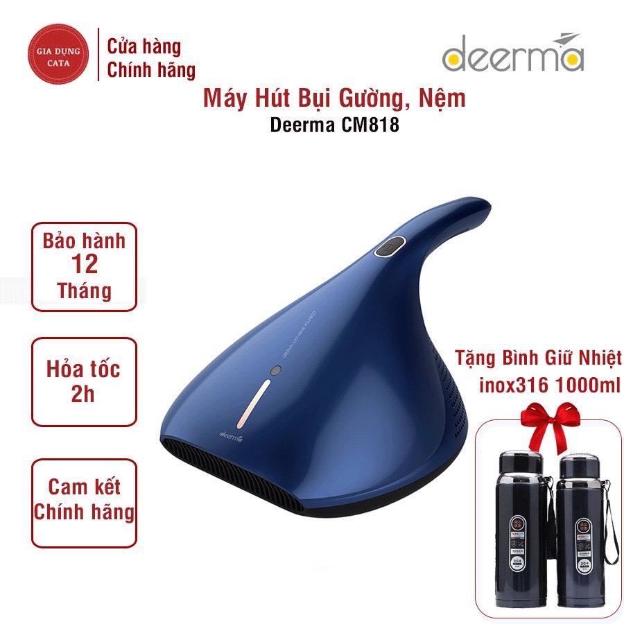 Máy hút bụi giường nệm, sofa 3 in 1 Deerma CM818, CM1300 diệt khuẩn bằng tia UV- Công suất 450W, Lực Hút 13kpa !