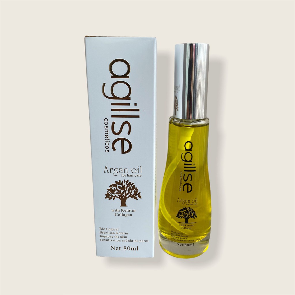 Tinh Dầu Dưỡng Tóc thơm lâu phục hồi tóc hư tổn Agillse Argan Oil 80ml hàng chính hãng CT78