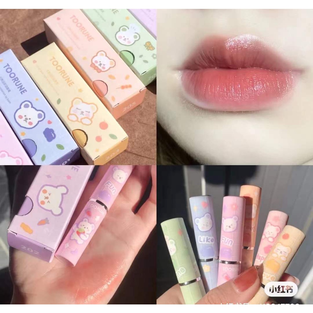 Toorune love bear Repair Dưỡng ẩm lâu trôi Trang điểm Chăm sóc môi tinted Son dưỡng lip balm