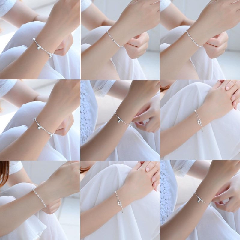 Vòng Tay Bạc 925 Hình Mặt Trăng Ngôi Sao Thời Trang Cho Nữ