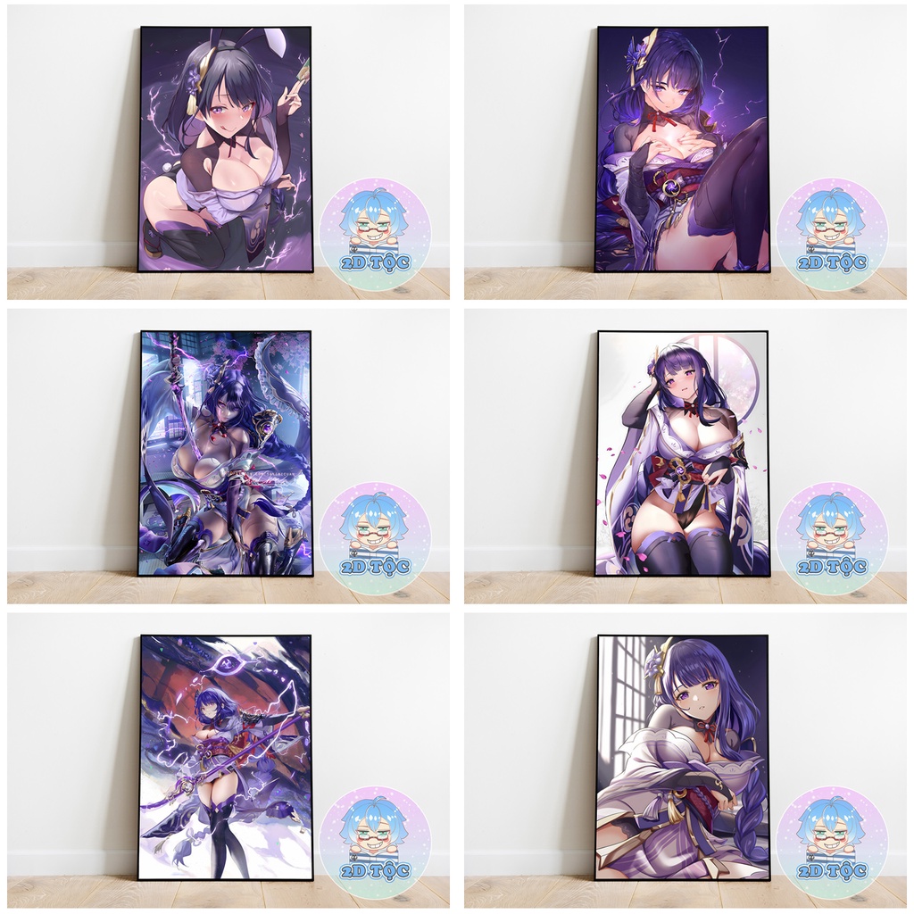 TRANH POSTER A3 RAIDEN SHOGUN GENSHIN IMPACT  CHẤT LIỆU GIẤY CAO CẤP - 2D TỘC SHOP