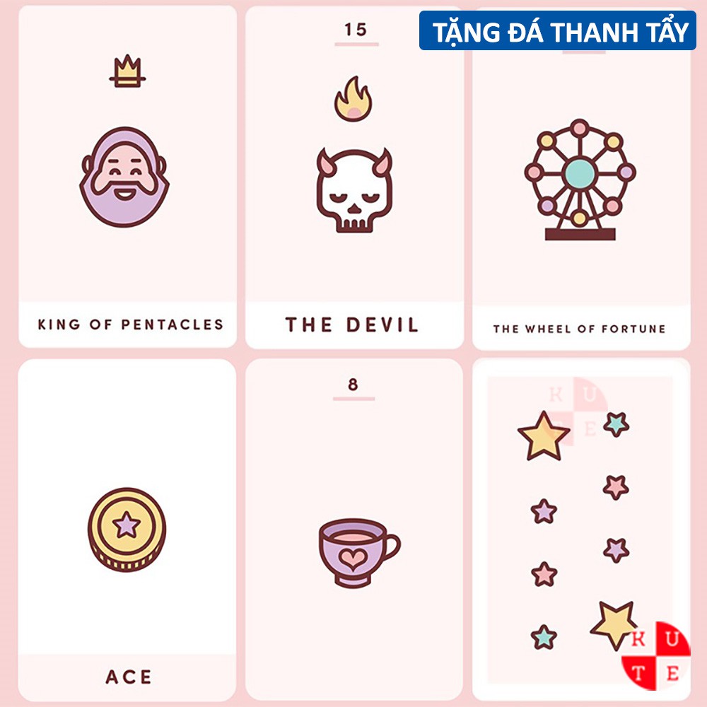 Bài Tarot Kawaii 78 Lá Bài Tặng File Tiếng Anh Và Đá Thanh Tẩy C93