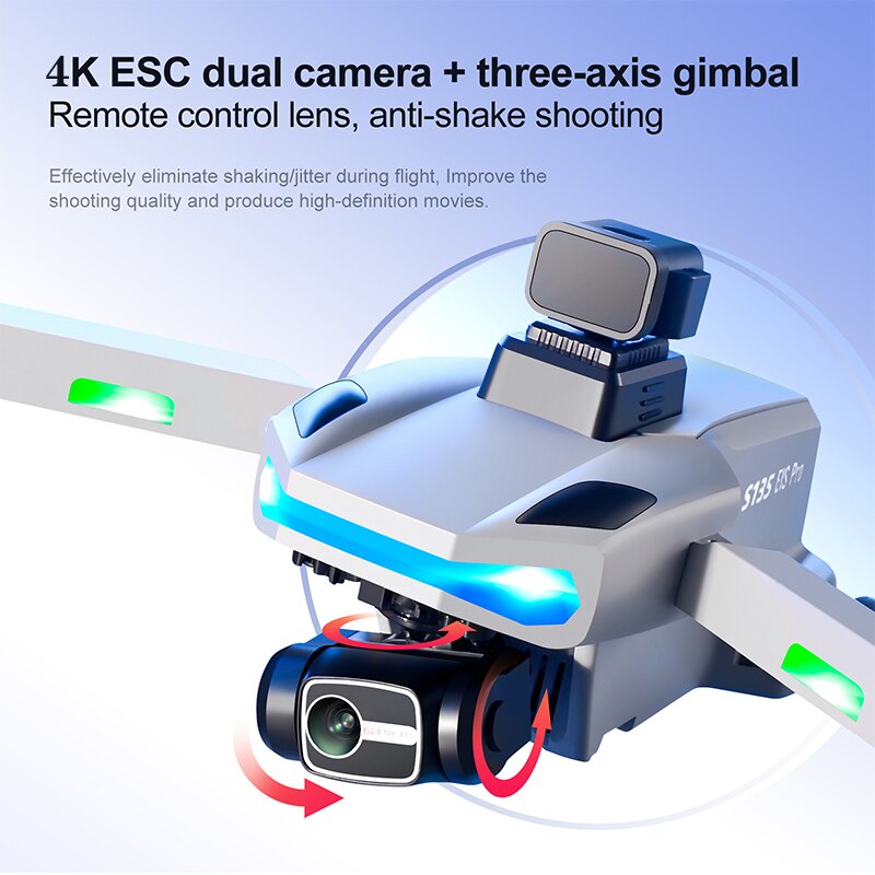 Flycam Camera 8K S135 MAX GPS Cảm Biến Tránh Vật Cản, Thời Gian Bay 30 Phút, Tầm Xa 1500m, Không Chổi Than, 5GWIFI