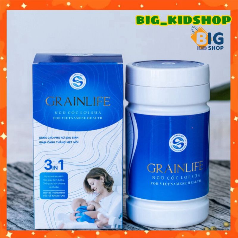 Ngũ Cốc Lợi Sữa Grainlife 500g. Ngũ cốc Long Liên 100% Hữu Cơ. Sữa Về Nhiều – Giàu Dinh Dưỡng – Bé Tăng Cân Đều Đặn