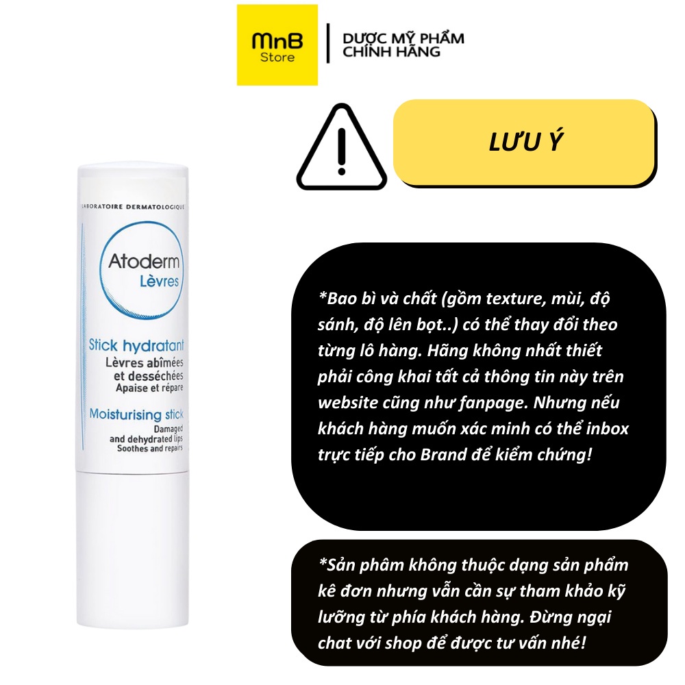 Son dưỡng môi Bio Atoderm Levres Stick Hydratant không màu