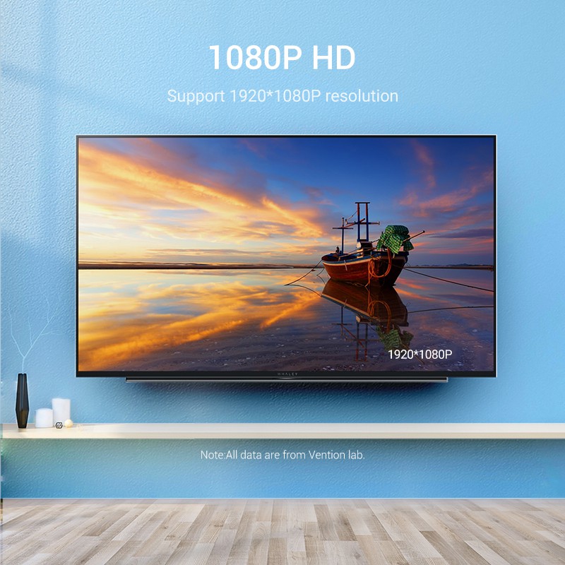 Cáp chuyển HDMI to VGA Vention ACFBB, hỗ trợ độ phân giải 1080P@60Hz - Hàng chính hãng - BEN