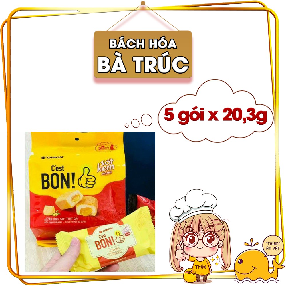 Bánh ăn sáng sợi thịt gà nhân sốt kem phô mai C'est Bon Orion 101,5g (5 gói x 20,3g)