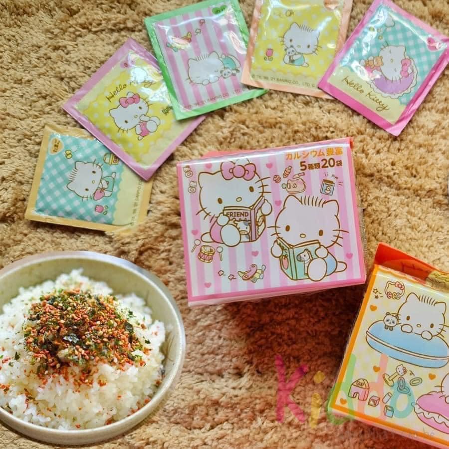 Gia vị rắc cơm Hello Kitty Nhật Bản cho bé ăn dặm loại gói lẻ 12/2023