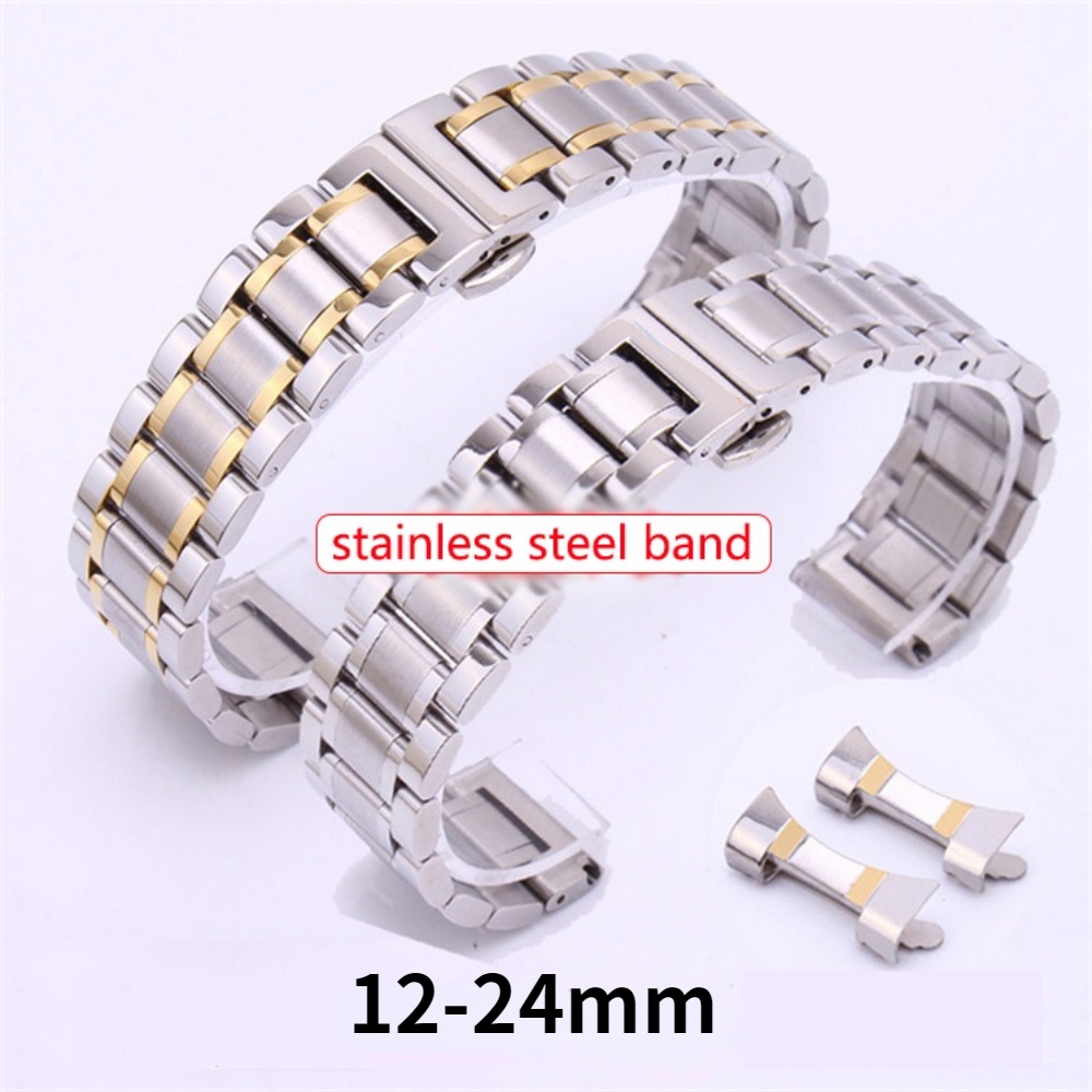 Dây Đeo Đồng Hồ Bằng Thép Không Gỉ 12mm 14mm 16mm 17mm 18mm 19mm 20mm 21mm 22mm 23mm 24mm