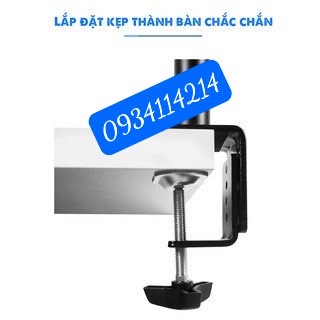 Giá đỡ 2 màn hình Máy Tính Kẹp Bàn, chuyển động Đầy Đủ 360 độ cho màn Hình 10-27inch M052