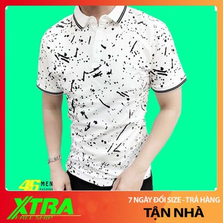 Áo thun nam có cổ chất cotton in họa tiết vảy sơn cực đẹp MFY035