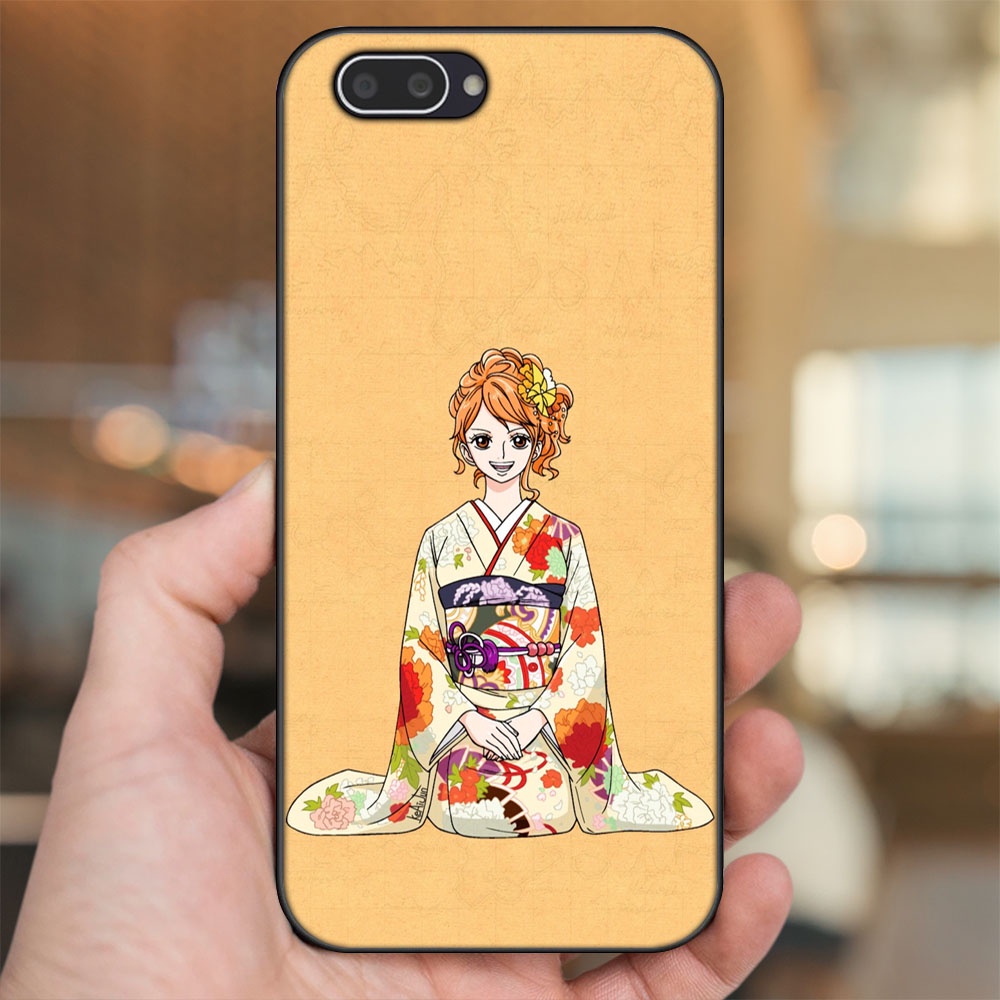 Ốp lưng Oppo A3S viền đen in hình Nami One Piece Đảo Hải Tặc