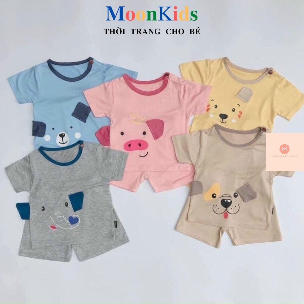 Bộ MINKY MOM ngắn tay cho bé👲Họa Tiết Các Con vật Ngộ Nghĩnh dành cho bé trai,bé gaí từ 6-18kg