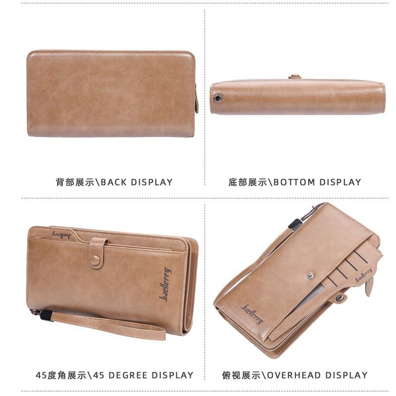 Ví Dài baellerry Nhiều Ngăn Đựng Thẻ / Bằng Lái Xe Dành Cho Nam