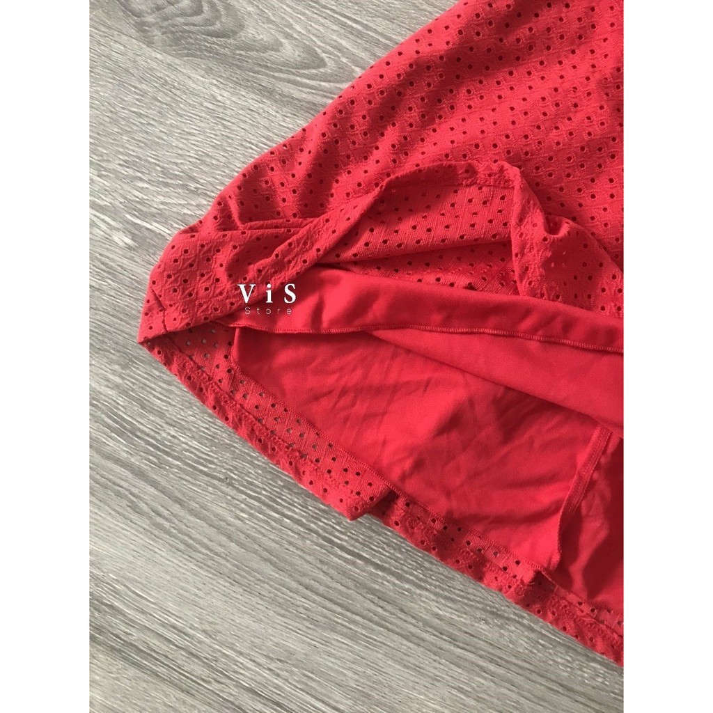 Đầm đỏ Noel bẹt vai ngắn