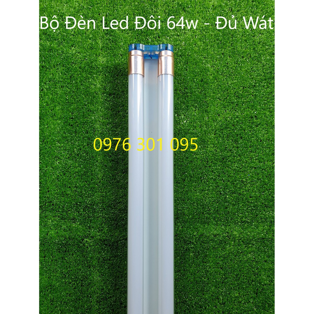 Bộ led đôi 1m2 64w siêu sáng (1 máng &amp; 2 bóng) [Đủ Wat]
