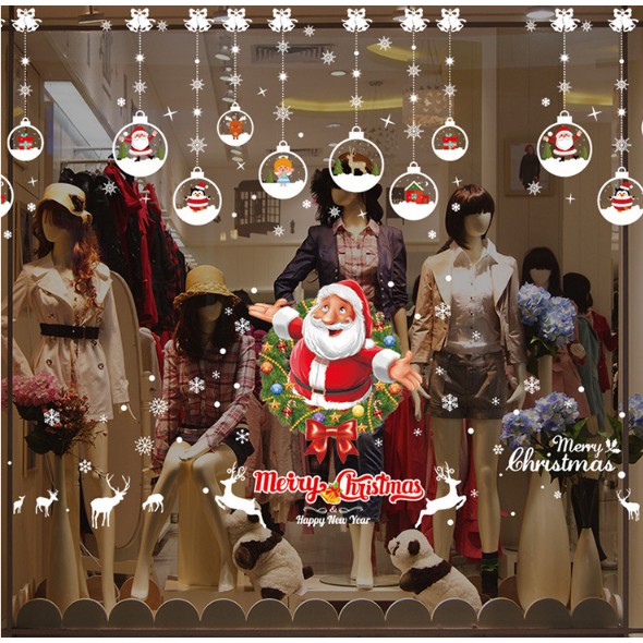 COMBO DECAL GHÉ ĐÔI DÁN TƯỜNG NOEL - RÈM PHA LÊ GHÉP VỚI NOEL SẮC NÉT ( 2 TẤM )