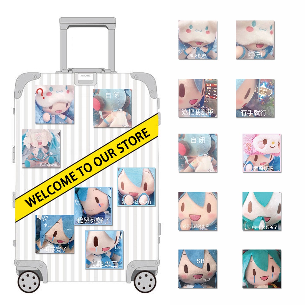 62 Miếng dán chống nước trang trí laptop hình búp bê Hatsune Miku dễ thương