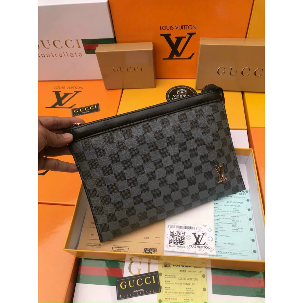 Ví Cầm Tay Clutch Nam ❤️ FULL BOX❤️ Mẫu Mới Và Hot Nhất Hiện Nay Hàng Xuất Khẩu Chất Da Loại 1 Có ảnh thật