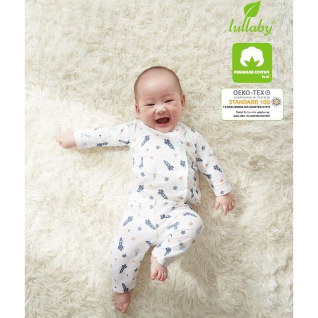 Bộ Sơ Sinh Cài Chéo Cotton Vân Thoáng Lullaby L1 • 1-3M, 3-6M • Choding Home