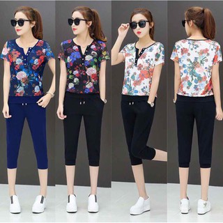 BỘ ĐỒ THỂ THAO NỮ IN HOA 3D KÈM ẢNH THẬT CÓ SIZE DÀNH CHO NGƯỜI MẬP TỪ 40-70KG 3D BỘ ĐỒ THỂ THAO NỮ IN HOA 3D KÈM ẢNH T