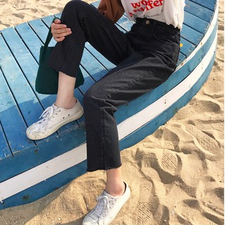 [ORDER] QUẦN JEANS SUÔNG DÁNG LỬNG CẮT ỐNG BASIC ULZZANG