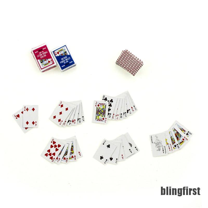 <first > 1 Bộ 6 / 1: 12 Bài Poker Trang Trí Nhà Búp Bê