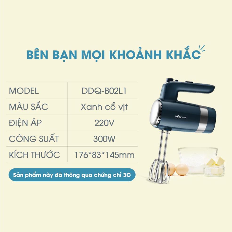 Máy Đánh Trứng Nhào Bột Cầm Tay Bear Công Suất Lớn Làm Bánh Bao, Làm Bánh Kem - HM-B01V1